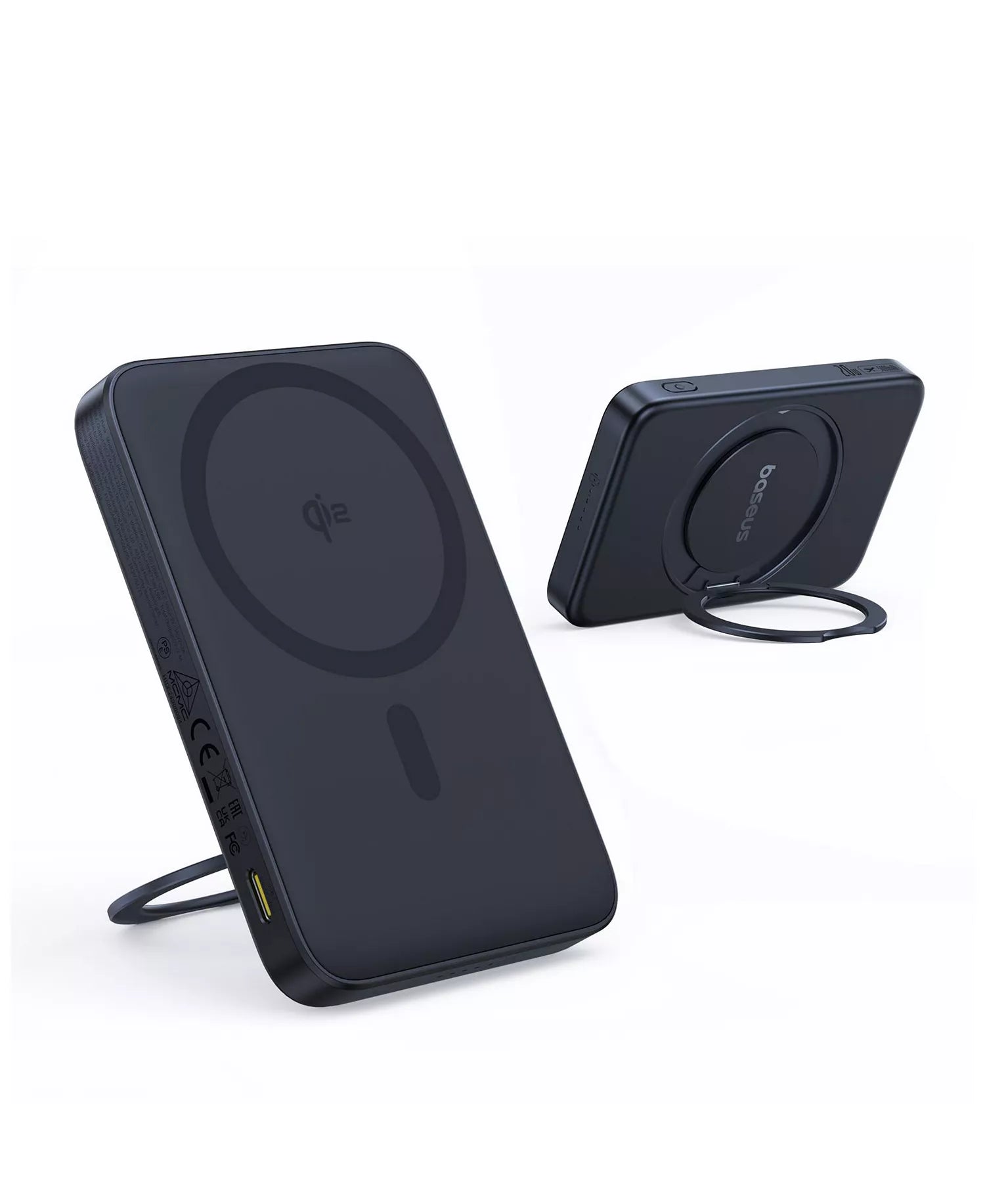 Baseus Qi2 Magnetic Power Bank 20W MagSafe Portable Charger 5000mAh Bracket Battery Pack with 360°Rotatable Ring Stand PicoGo-3