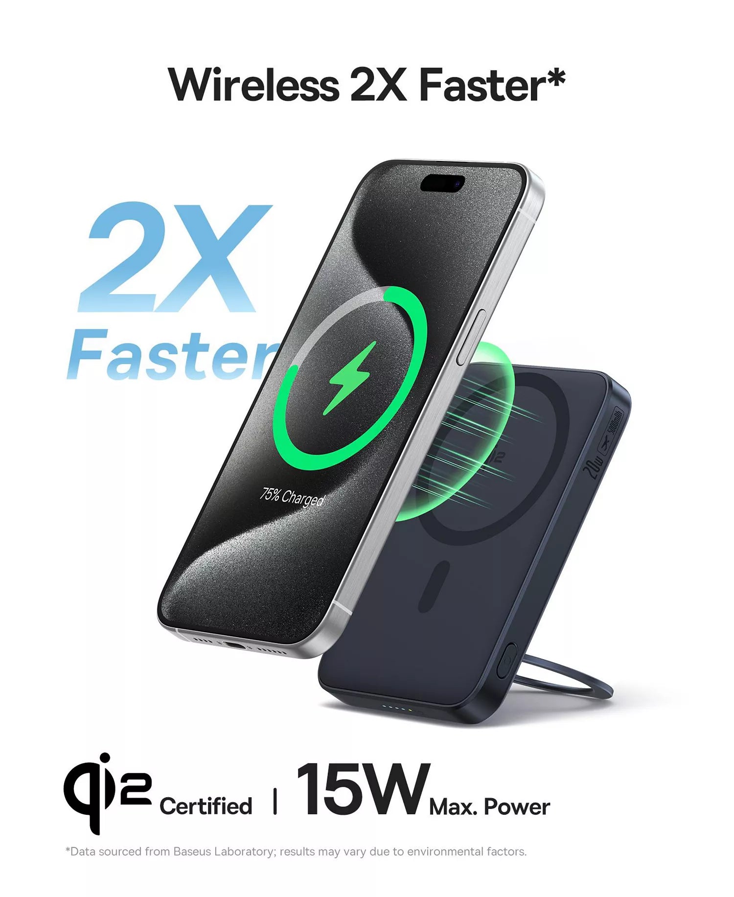 Baseus Qi2 Magnetic Power Bank 20W MagSafe Portable Charger 5000mAh Bracket Battery Pack with 360°Rotatable Ring Stand PicoGo-4