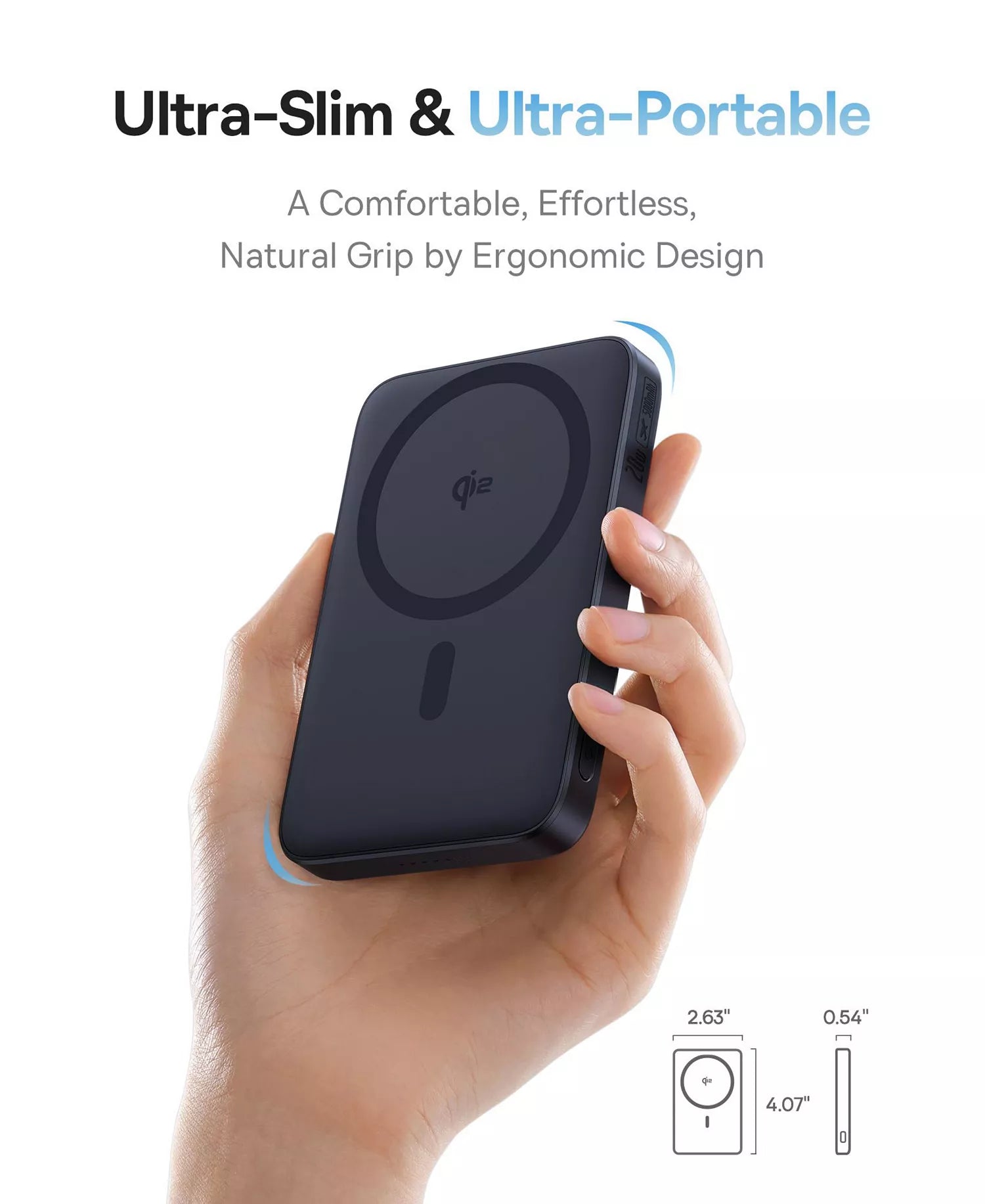 Baseus Qi2 Magnetic Power Bank 20W MagSafe Portable Charger 5000mAh Bracket Battery Pack with 360°Rotatable Ring Stand PicoGo-5