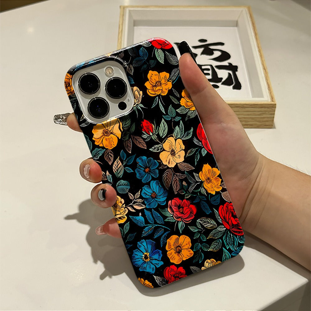 Ins Flower Phone Case Apple 14 Film Case 13Pro Women's Phone Case IP11 Fragmented 15pm-4