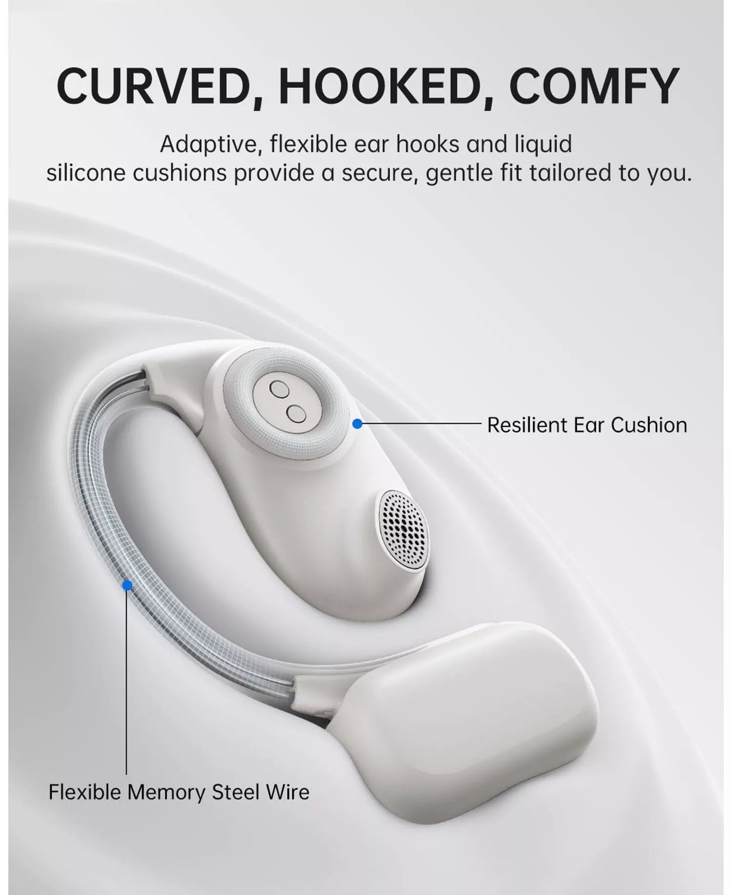Baseus MF1 IPX4 Sweatproof, 60H Battery Life, Hi-Res LDAC Audio, Bluetooth 5.4 Open-Ear True Wireless Sport Earbuds-7