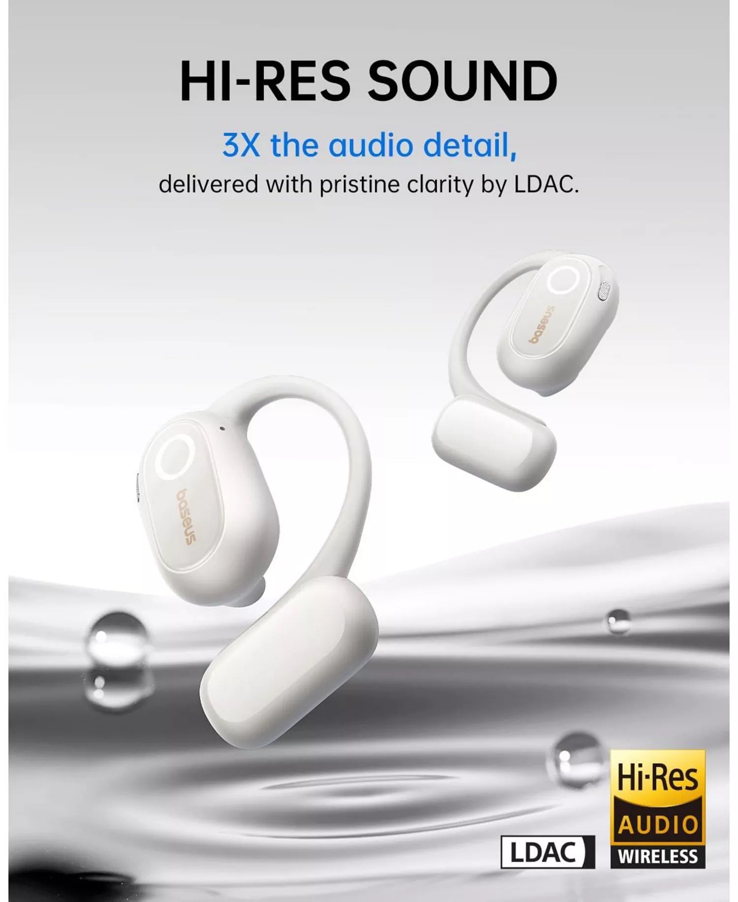 Baseus MF1 IPX4 Sweatproof, 60H Battery Life, Hi-Res LDAC Audio, Bluetooth 5.4 Open-Ear True Wireless Sport Earbuds-3