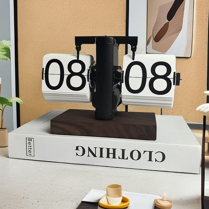 Retro flip digital clock, battery - powered mechanical clock for home & office decor-4