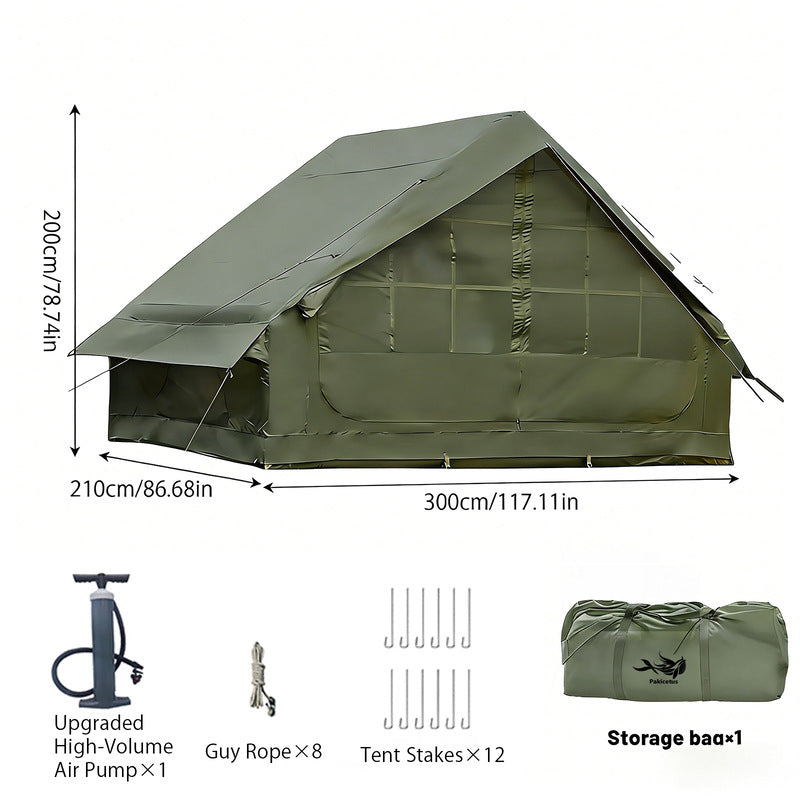 Large Inflatable Glamping Tent with Skylight, Breathable Mesh Air Tent for Summer Camping & Backpacking-2