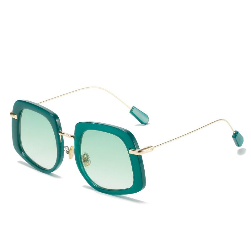 Elliptical Sunglasses Trendy Milan Fashion Show Colorful Sunglasses-5