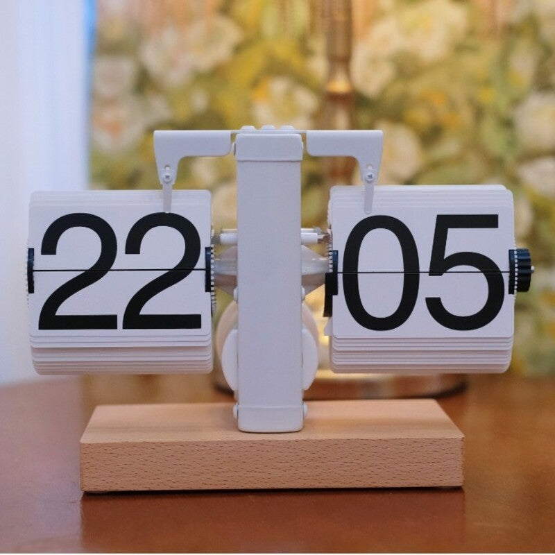 Retro flip digital clock, battery - powered mechanical clock for home & office decor-3