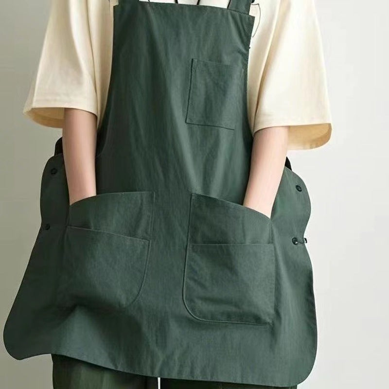 Double-Sided Waterproof Kitchen Apron – Adjustable Unisex Chef Apron, Pure Color Household Cooking Workwear-3