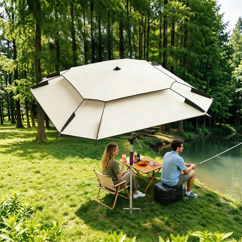 2.0-2.6m Octagonal Fishing Umbrella Portable Beach Sun Shade Camping Parasol UV Waterproof with Carry Bag-8