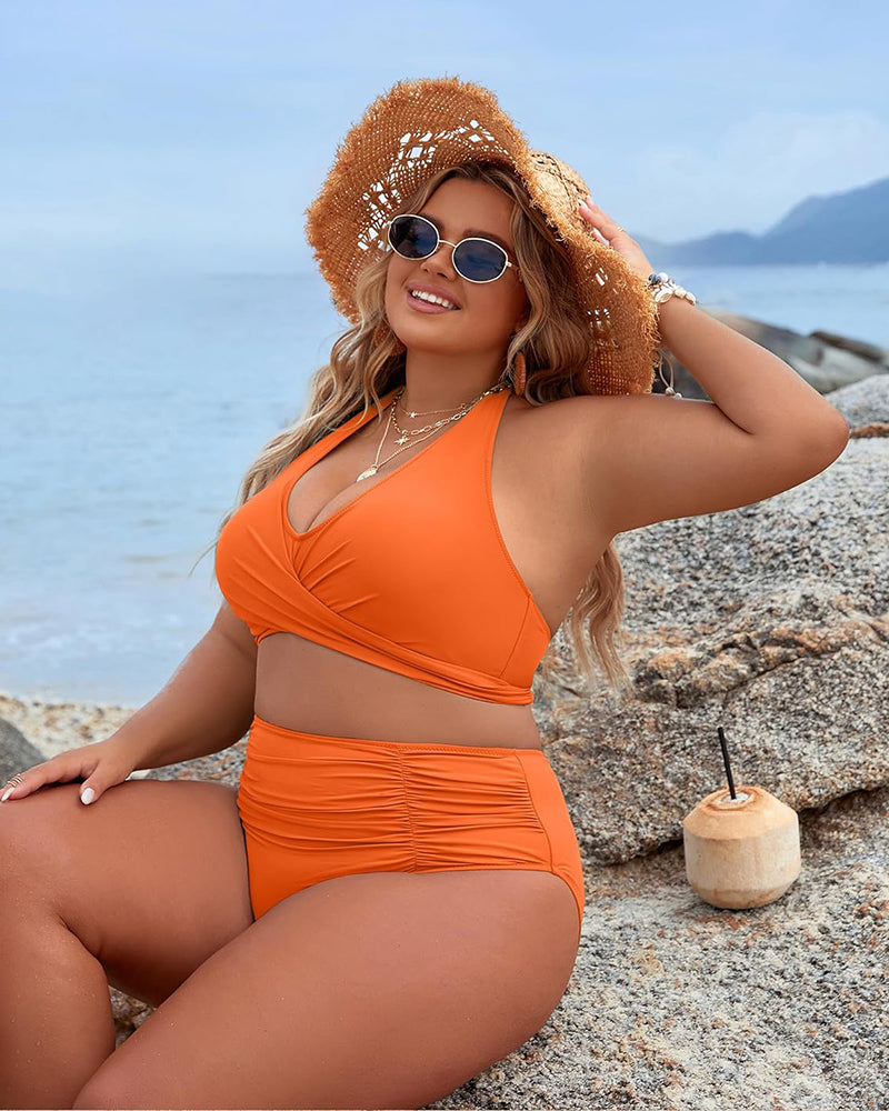 Tummy Control Bathing Suits Modest High Waisted Bikini Sets-26