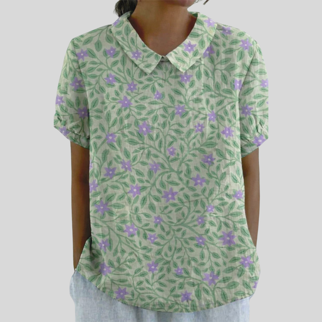 Lorna | Floral Leaf Blouse