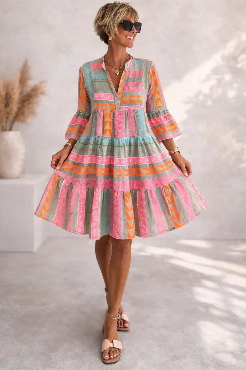 NOVA | Vibrant Midi Dress Breezy Comfort Weekend Style-1