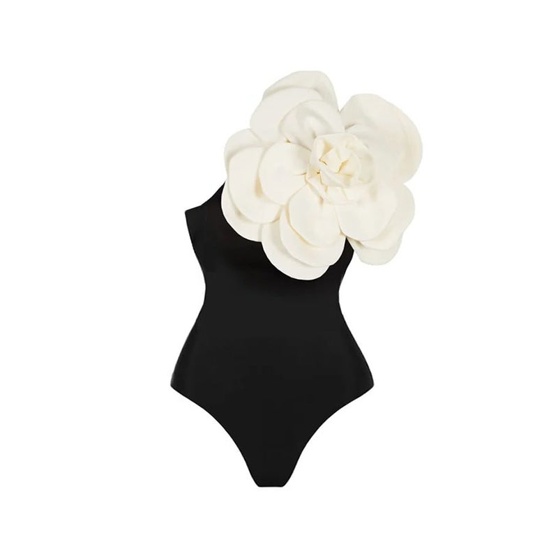 Swimsuit Women Mesh Flower Tummy Control Swimwear Mesh Ruffle Edge-7