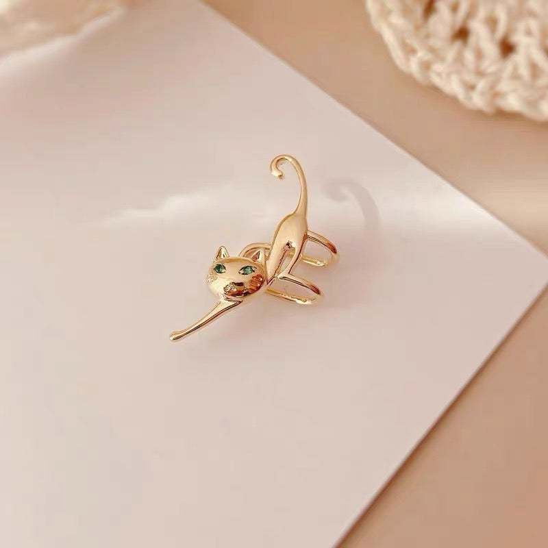French style ear clip without ear holes, cat ear accessories, versatile for women-7