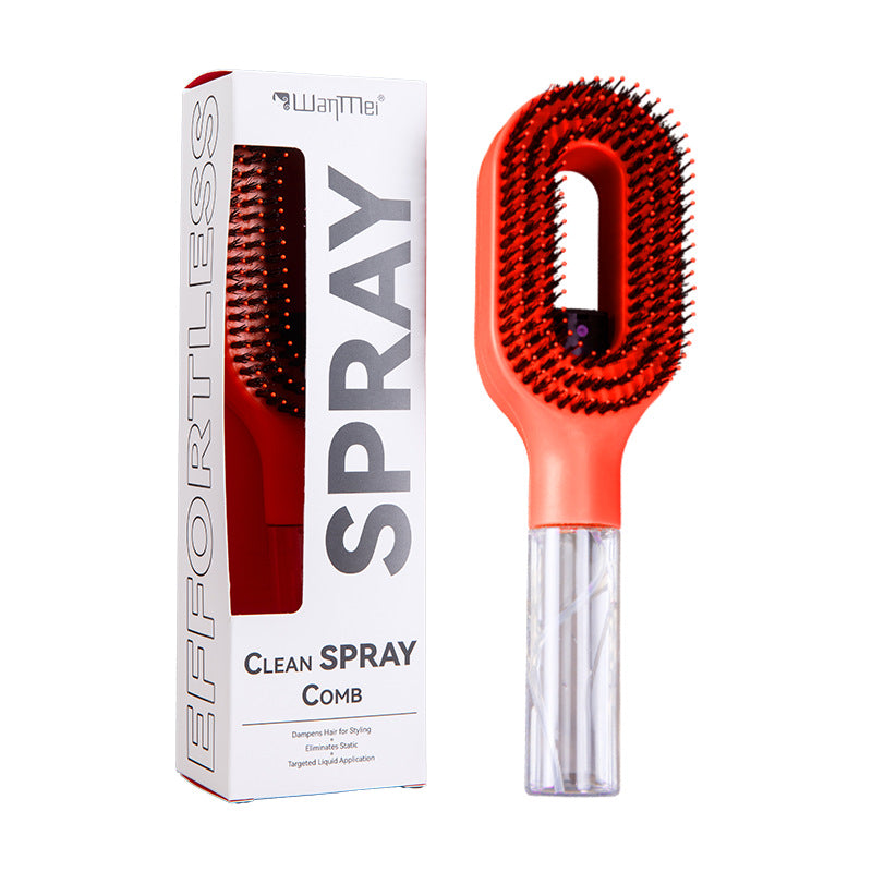 Multifunctional Mist Spray Comb with Transparent Spray Bottle, Hollow Handle, Hair Straightening Comb, Export Hair Care Tool-4