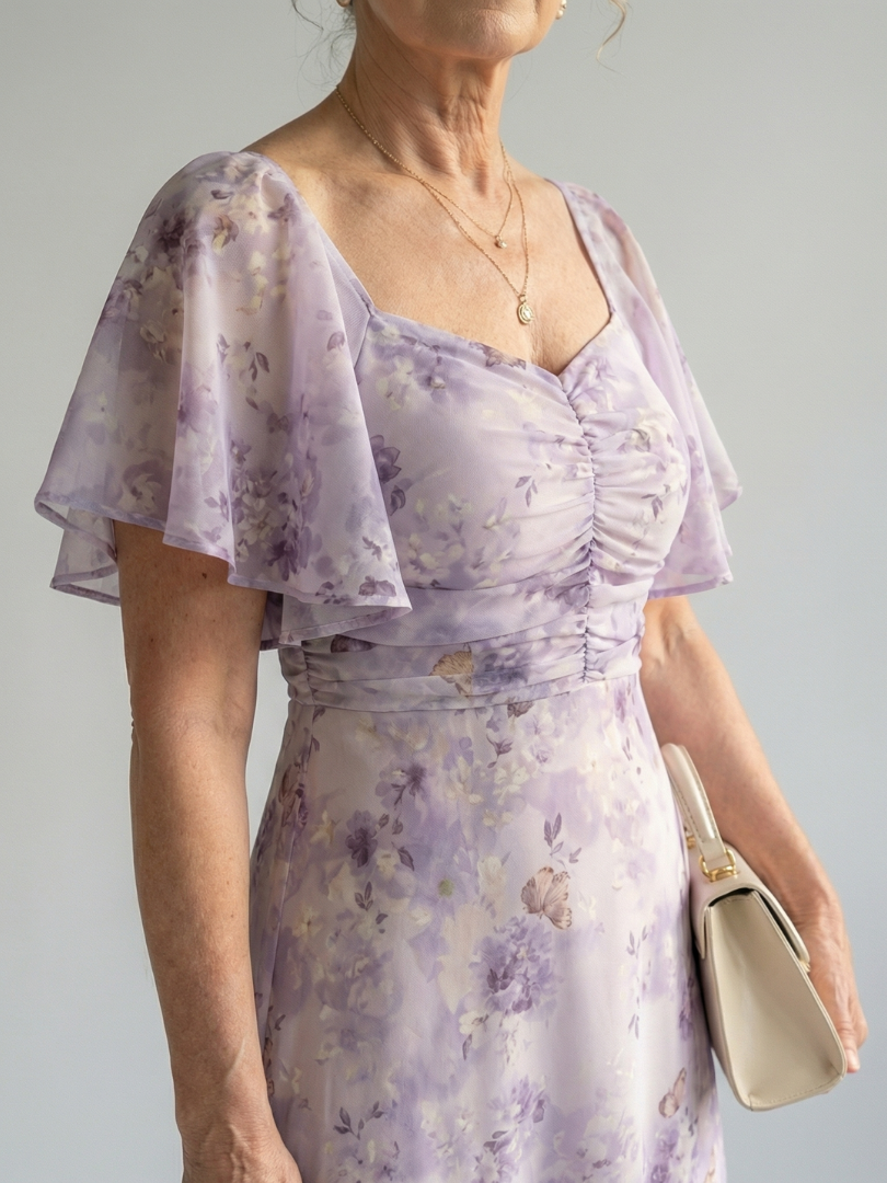 Vaelis |  Flutter Sleeve Midi Dress-3