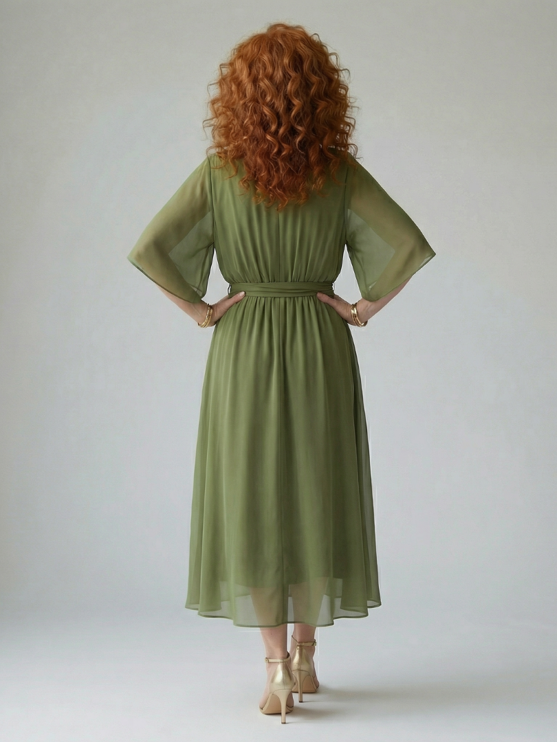Elrica | Light Drape Midi Dress-3