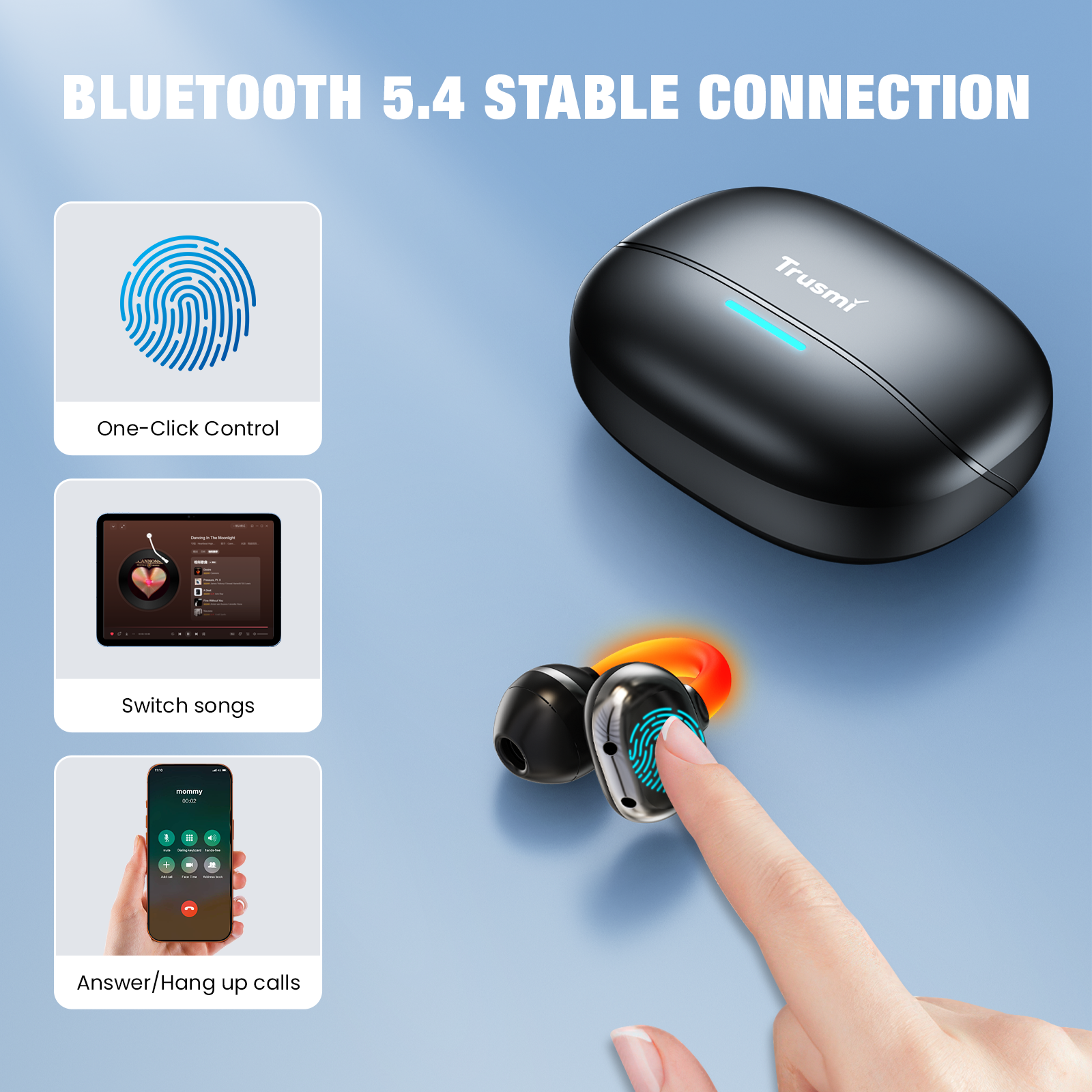 OWS Clip-on Illuminated Wireless Earphone-3