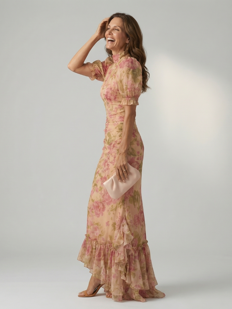 Vianne | Gentle High Neck Maxi Dress-2