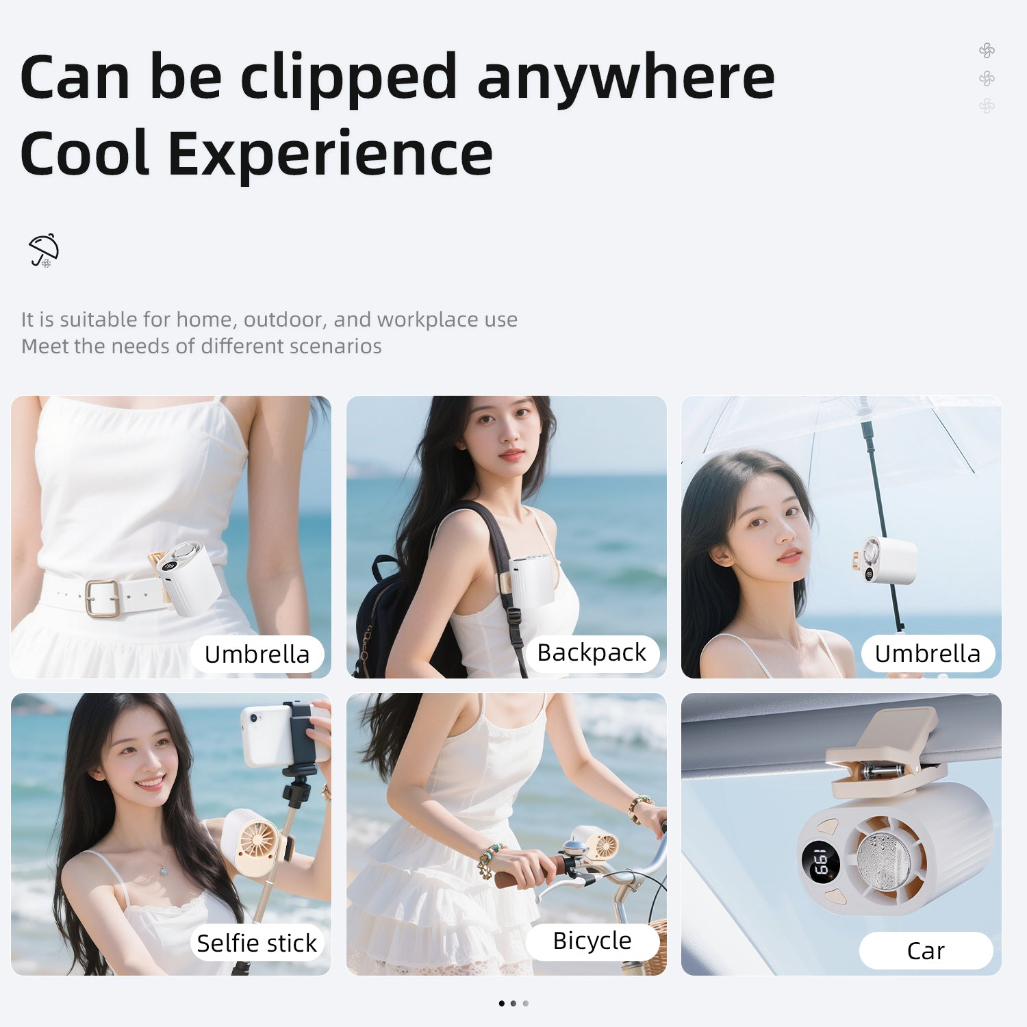 Mini Clip-on Fan Portable Outdoor Ice Compress  Fan USB Charging-5