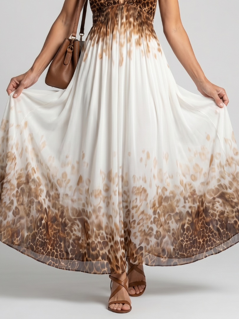 Orlune | Pleated White Midi Dress-3