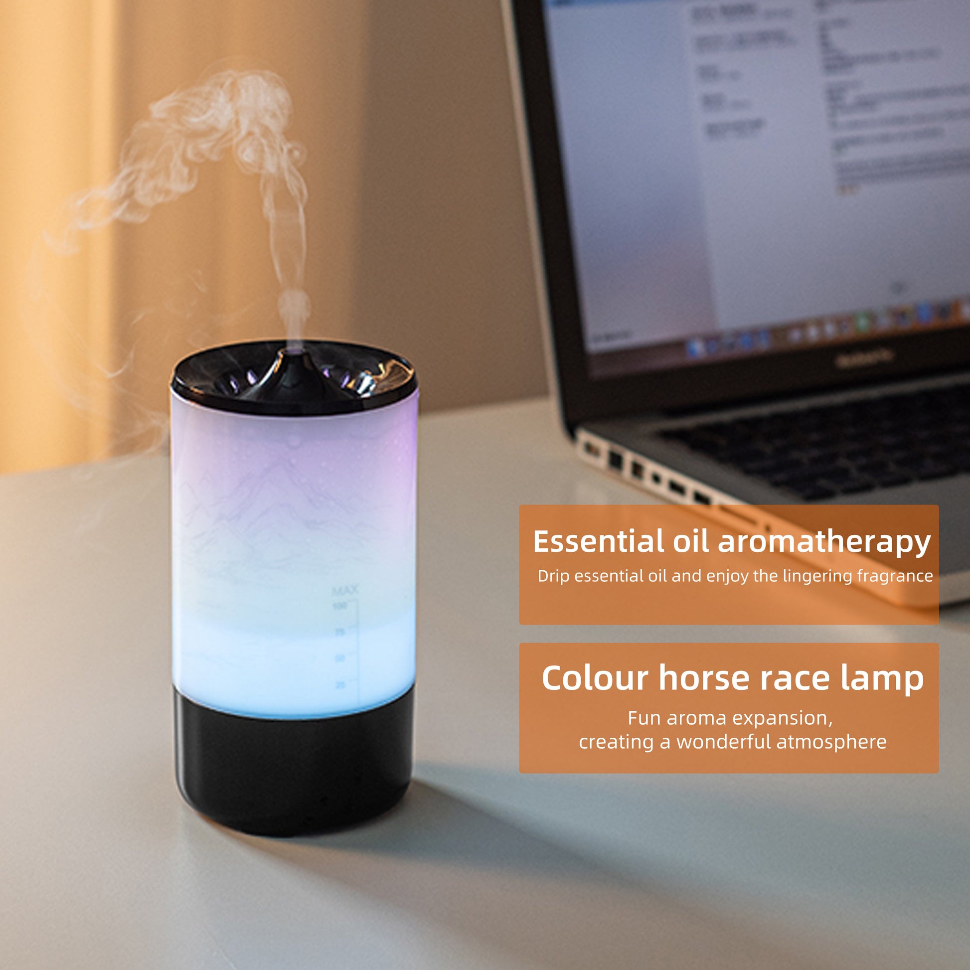 Home USB Colorful Aroma Diffuser Humidifier Bedroom Indoor-4