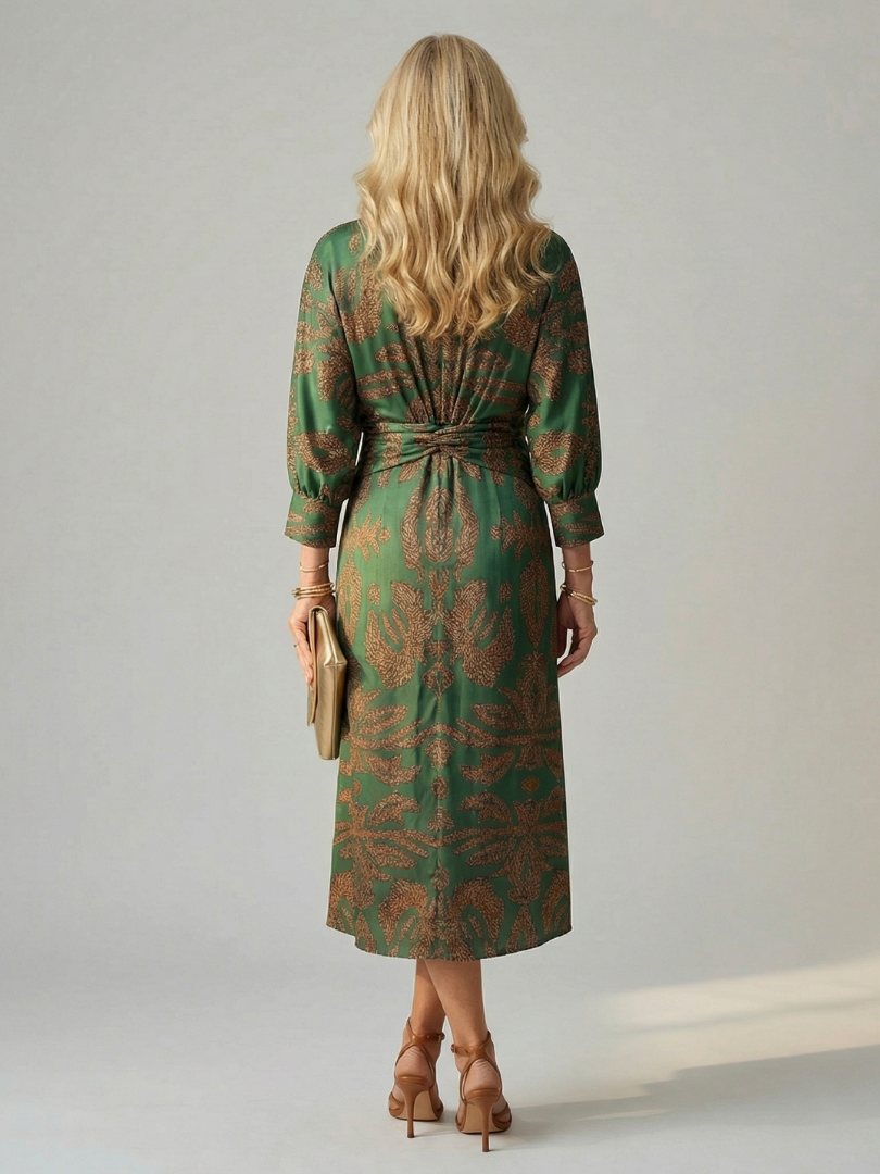 Lune | Natural Wrap Midi Dress-4