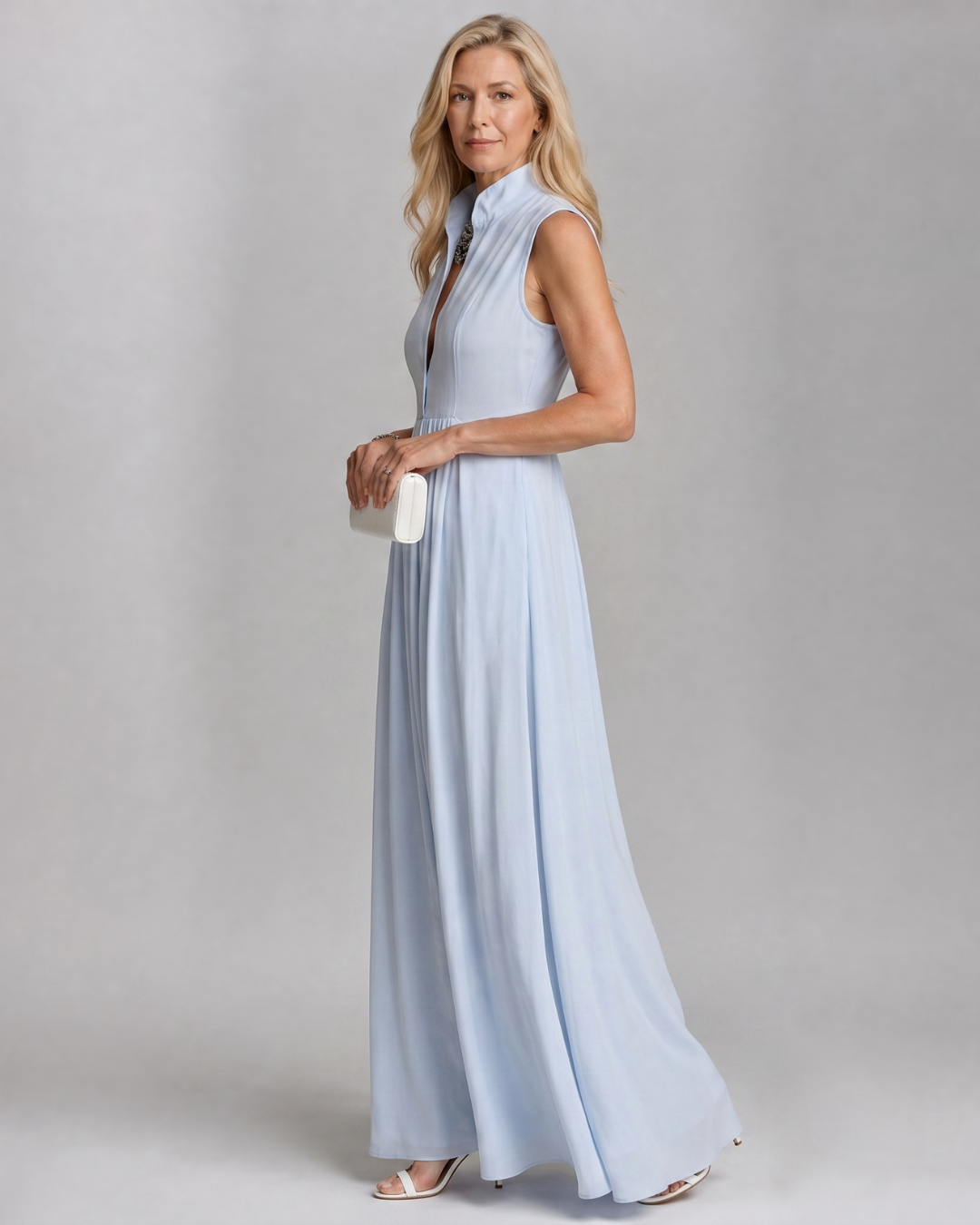 Virelia | Sleeveless Collared Flowing Wide Leg Jumpsuit-3