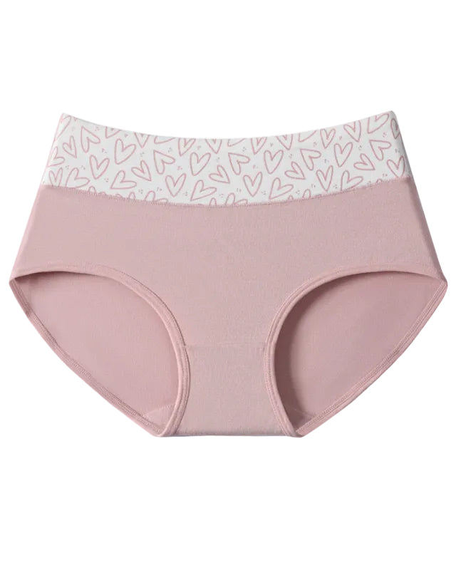 Cute Love Print Soft Cotton Stretchy Women's Panties (6 Pack)-10