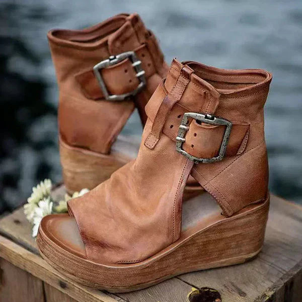 Elana | Stylish orthopedic boho wegde sandals-9