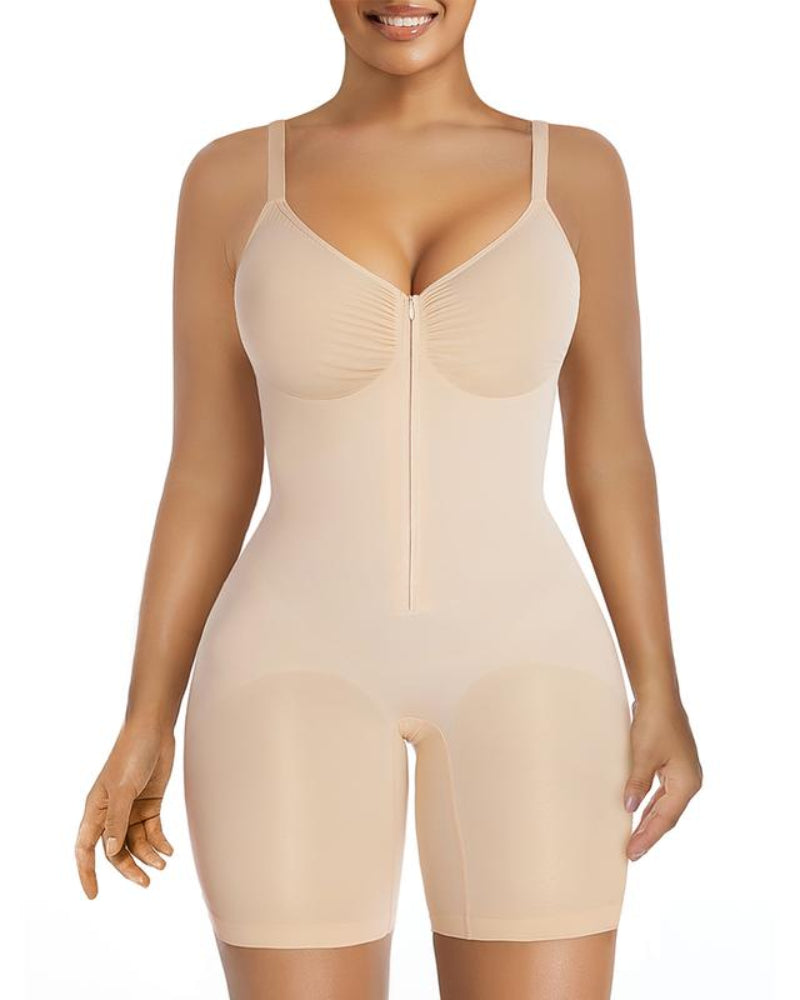 Women's Tummy Control Zip Bodysuit-3