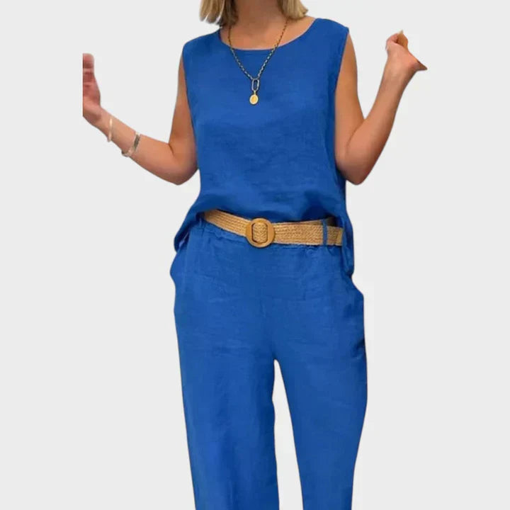 Paloma | Bohemian Sleeveless Top and Cropped Pants Co-Ord Set-5
