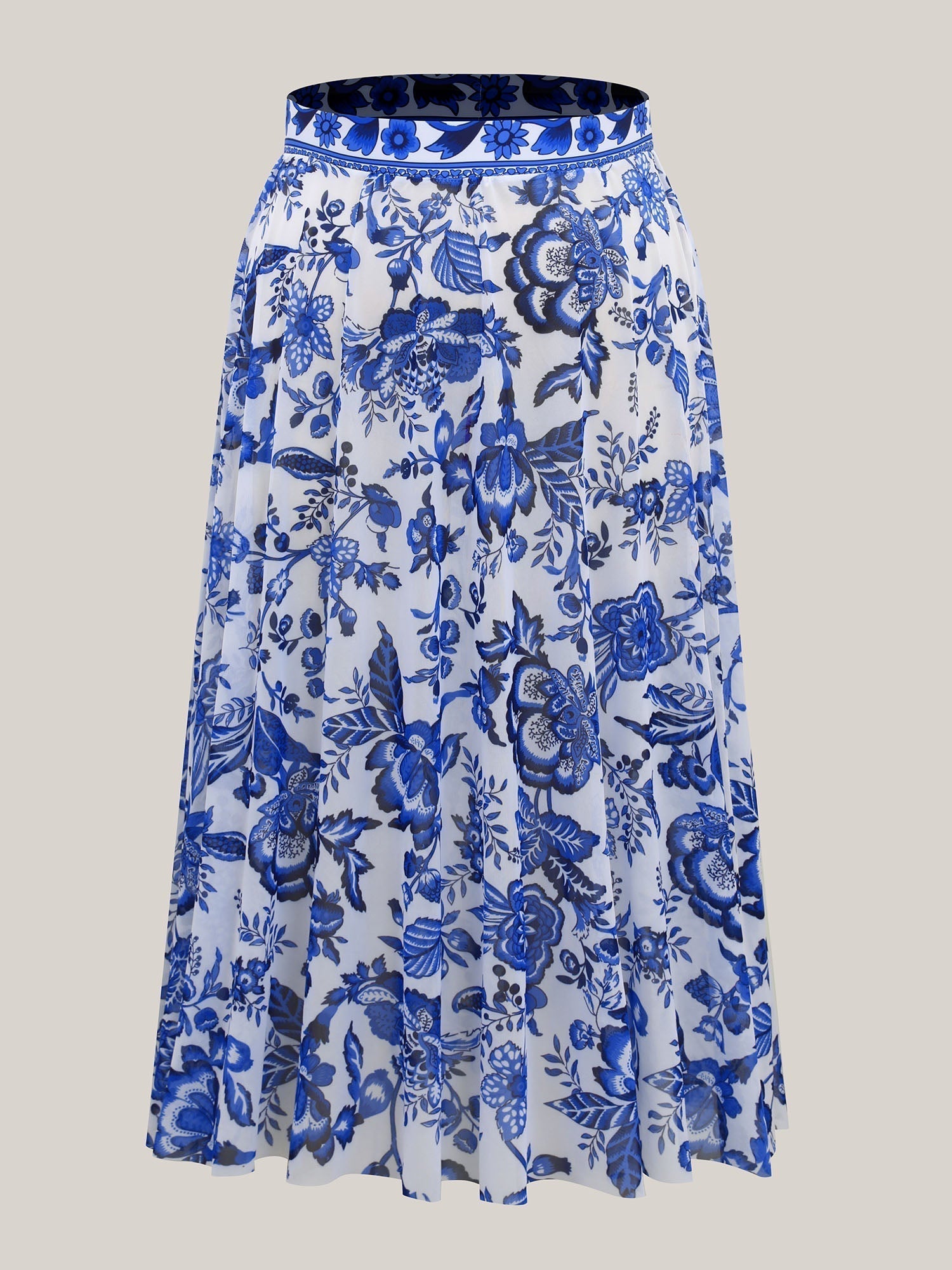 Two-Piece Floral Print Ruched Mesh Swimsuit-8