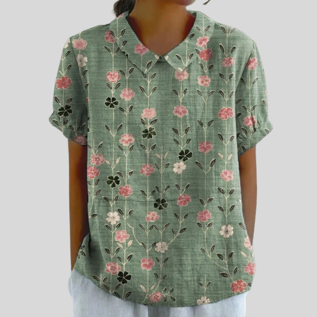 Darlene | Vertical Floral Blouse