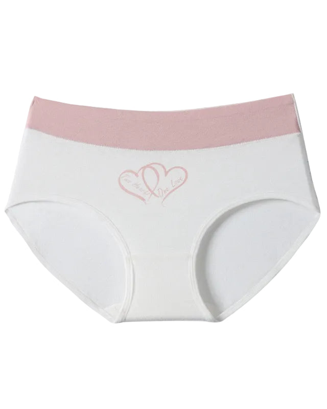 Cute Love Print Soft Cotton Stretchy Women's Panties (6 Pack)-9