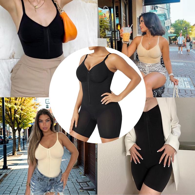 Women's Tummy Control Zip Bodysuit-11