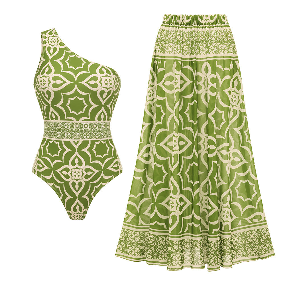 Ethnic Pattern Printed One-Piece Swimwear Set for Women-6