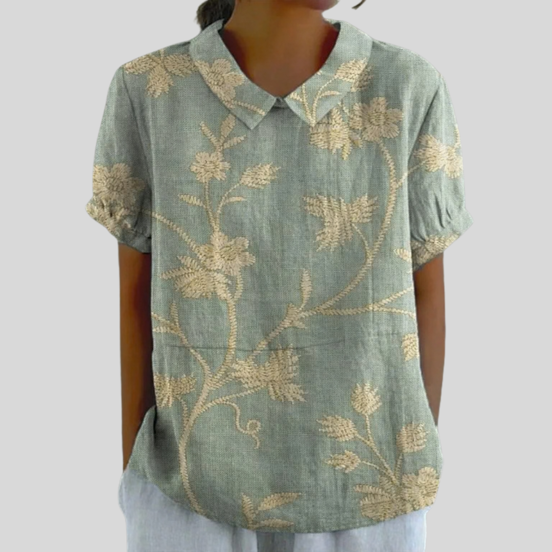 Christina | Botanical Embroidery Blouse-1