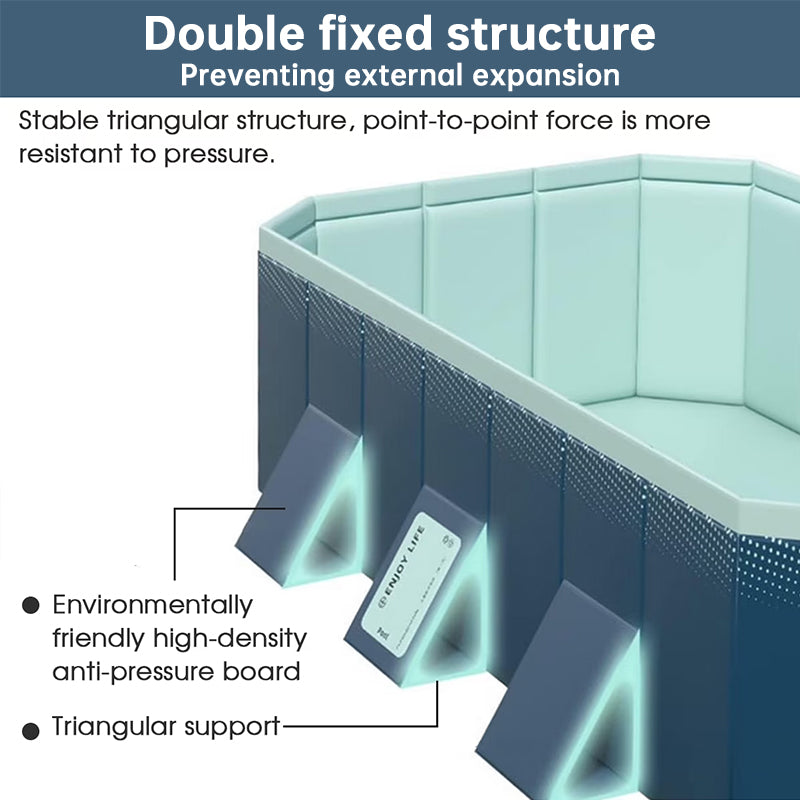 Large Foldable Rectangular Family Swimming Pool, Non-Inflatable Above Ground Pool, Easy Setup Outdoor Pool for Adults and Kids-3