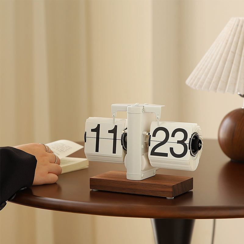 Retro flip digital clock, battery - powered mechanical clock for home & office decor-6