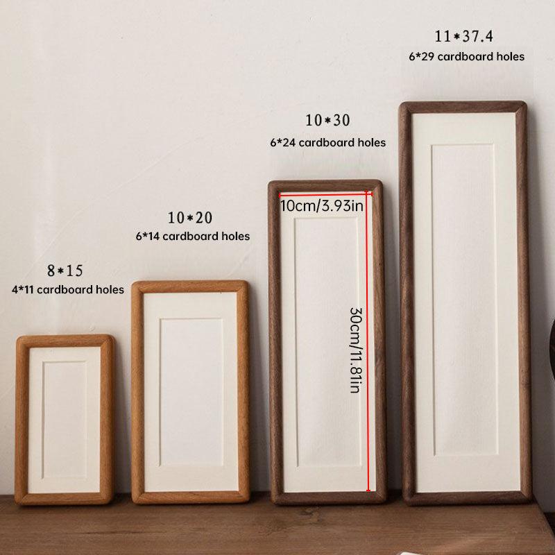 Solid Wood Desk Photo Frame - Black Walnut & Teak Finish, Rectangular Tabletop Picture Frame for Home Office Decor-3