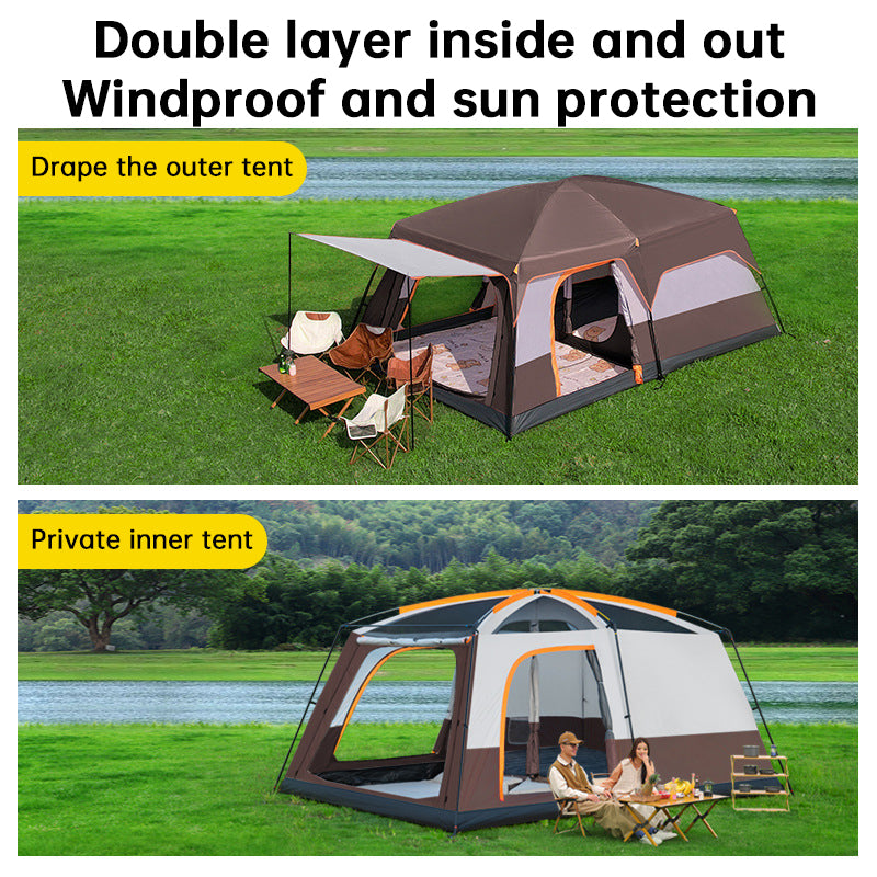 4-6 Person Family Camping Tent, Waterproof Portable Tent with Carry Bag for Car Camping-3