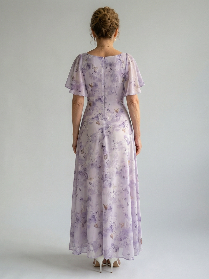 Vaelis |  Flutter Sleeve Midi Dress-4