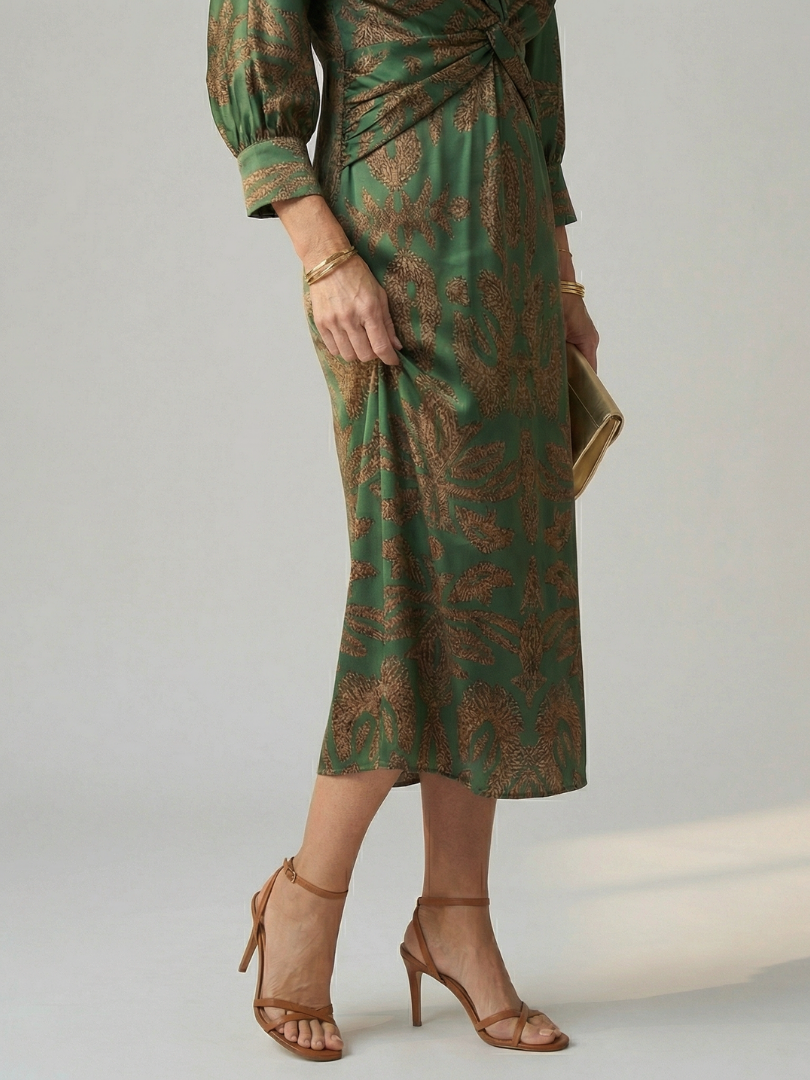 Lune | Natural Wrap Midi Dress-3