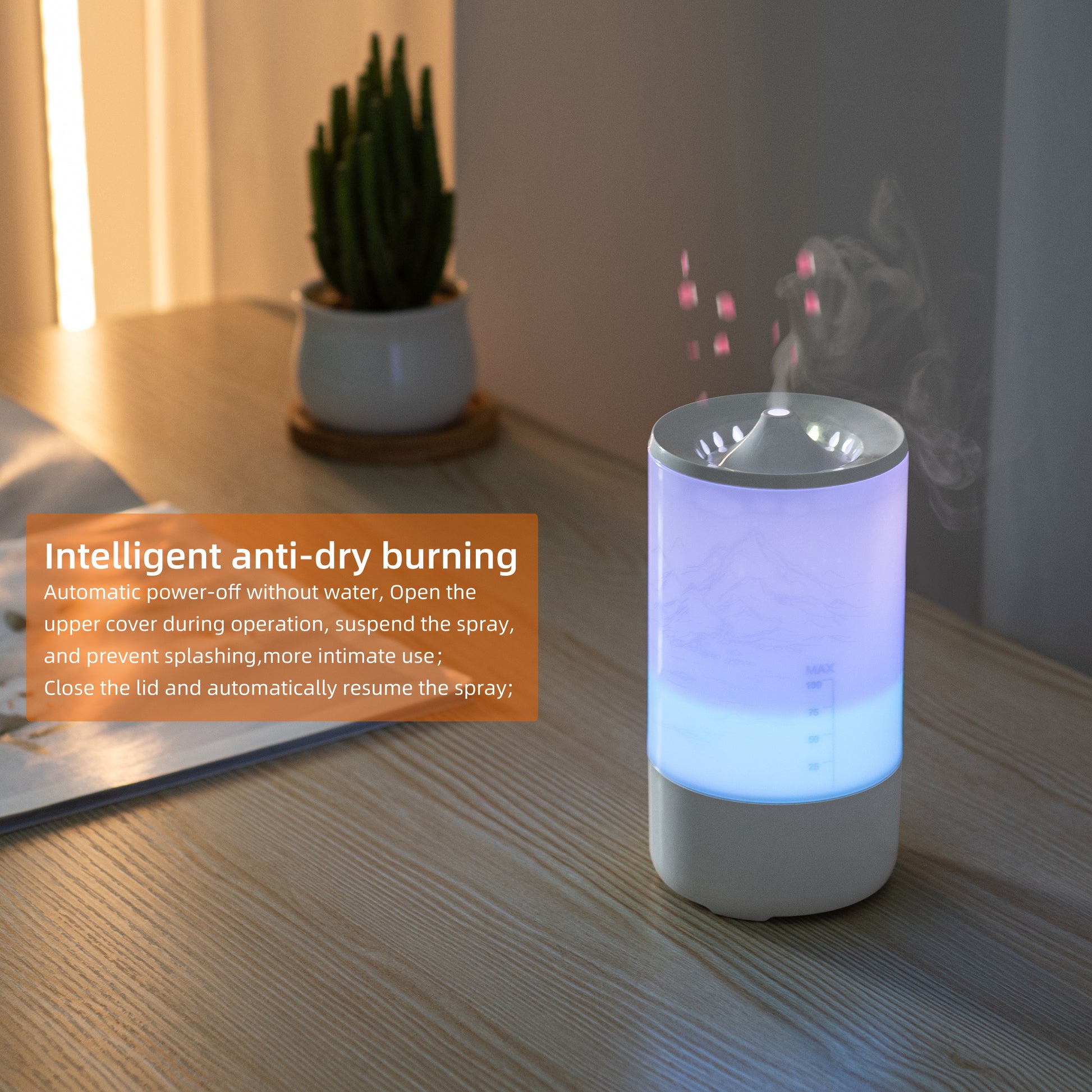 Home USB Colorful Aroma Diffuser Humidifier Bedroom Indoor-3