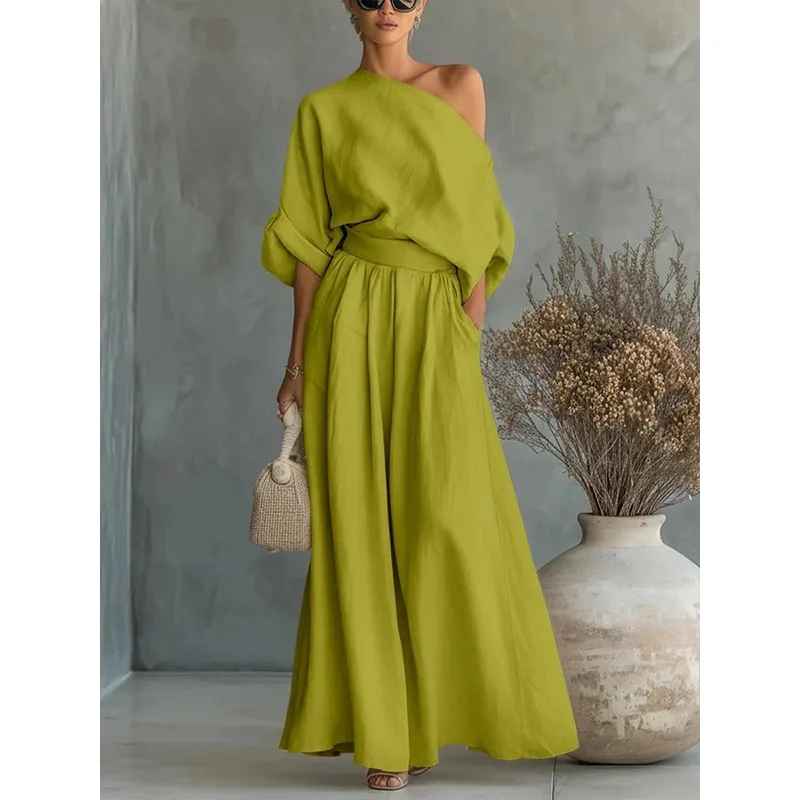 Lisa | Soft Off-Shoulder Top and Tapered Pants Set-7
