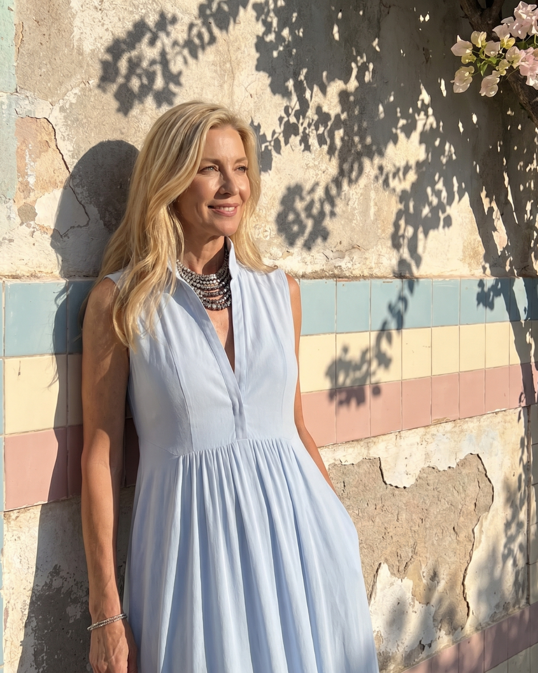 Virelia | Sleeveless Collared Flowing Wide Leg Jumpsuit-4