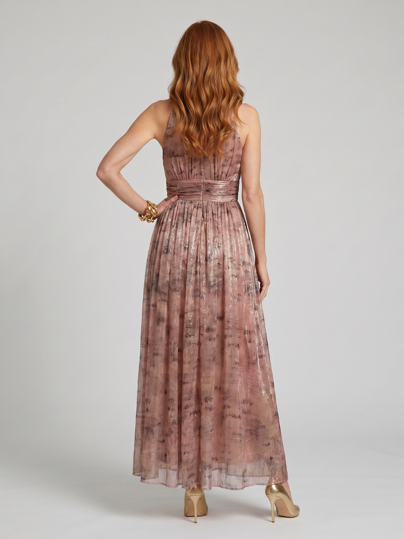 Imogen | Textured Finish Sleeveless Midi Dress-4
