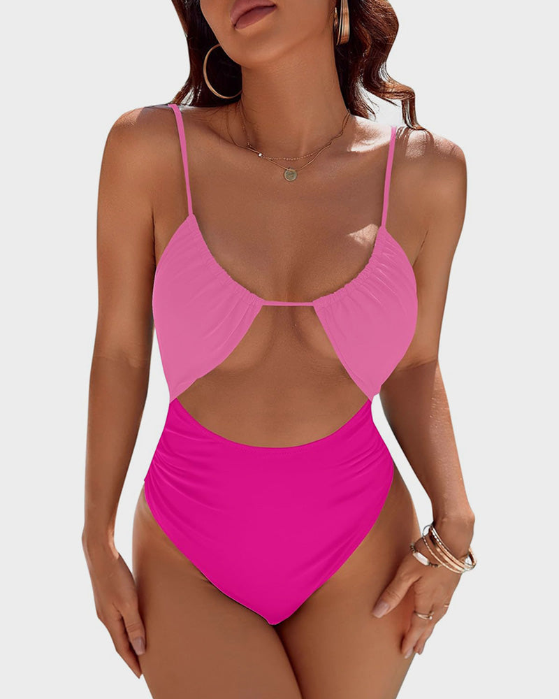 Women's One Piece Flattering Cheeky High Cut Out Cute Swimsuit-24