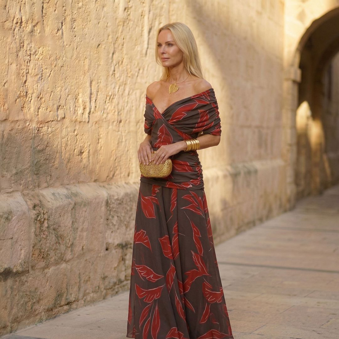 Poppy | Elegant Dress with Leaves-1