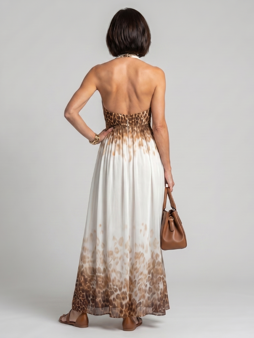 Orlune | Pleated White Midi Dress-4